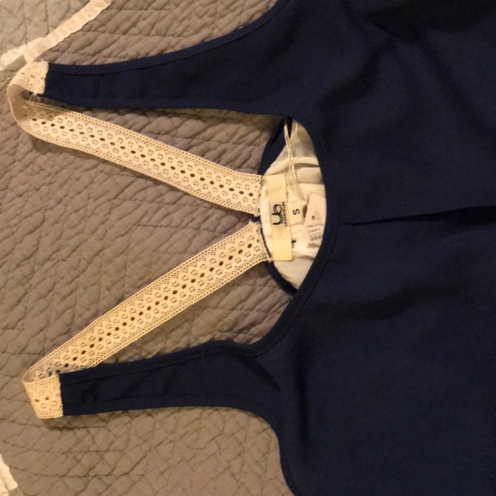 New Navy and Cream dress top